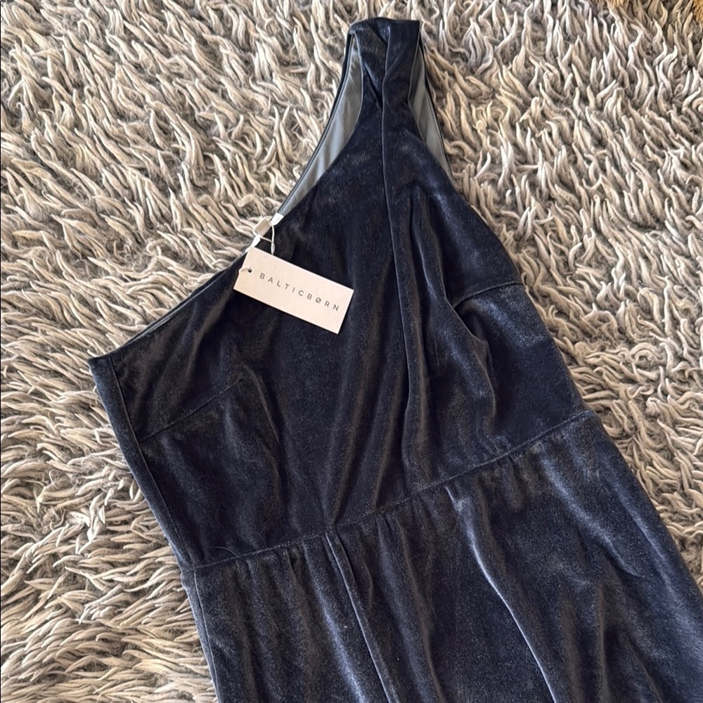 Baltic Born Midnight Velvet One-Shoulder Dress